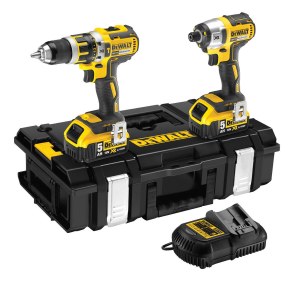Työkalusarja DeWalt DCK250P2 (DCD795 + DCF886); 18 V; 2x5,0 Ah akku