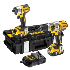Työkalusarja DeWalt DCK255P2 (DCD995 + DCF886); 18 V; 2x5,0 Ah akku