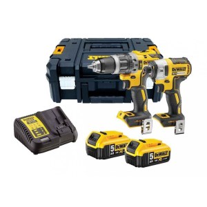 Työkalusarja DeWalt DCK266P2LR-QW (DCD796 + DCF887); 18 V; 2x5,0 Ah akku