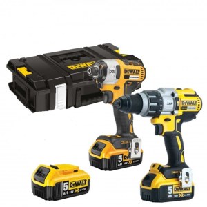 Työkalusarja DeWalt DCK276P3; (DCD996 + DCF887); 18 V; 3x5,0 Ah akku