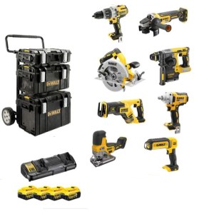 Työkalusarja DeWalt DCK856P4 (DCD996+DCF894+DCH273+DCG405+DCS367+DCS335+DCS570+DCL050); 18 V; 4x5,0 Ah akku