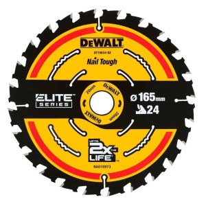 Katkaisuterä puulle DeWalt; 165x1,65x20,0 mm; Z24; 18°
