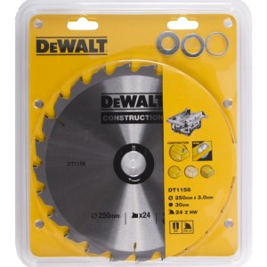Katkaisuterä puulle DeWalt DT1158; Ø250 mm