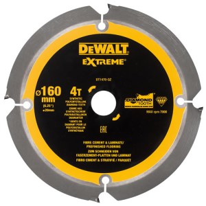 Pyörösahanterä kuitusementille DeWalt; 160x1,8x20,0 mm; Z4; 12°