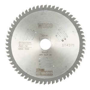 Katkaisuterä puulle DeWalt DT4370-QZ; 216x30 mm; 60T