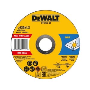 Katkaisulaikka DeWalt DT43922-QZ; 125x22,23x1,2 mm; 10 kpl.