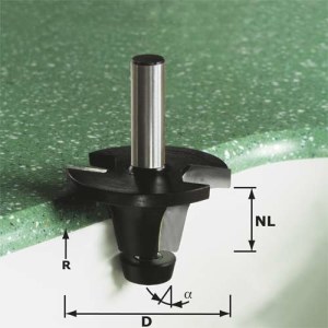 Upotusjyrsin Festool; 56 mm 12/12,7/81,7 mm laakereilla
