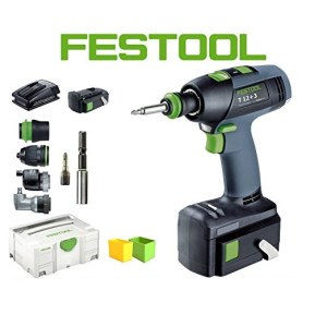 Porakoneille Festool T 12+3 Li 3,0 Set; 10,8 V; 2x3,0 Ah akku