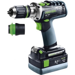 Pora/ruuvinväännin Festool DRC 18/4 Li 5,2-Plus; 18 V; 2x5,2 Ah akku