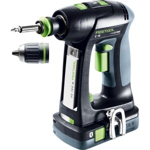 Pora/ruuvinväännin Festool C 18 HPC 4,0 I-Plus; 18 V; 2x4,0 Ah akku