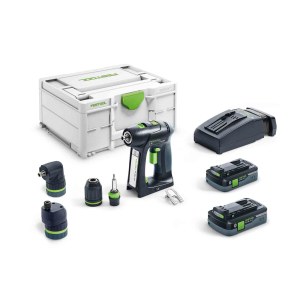Pora/ruuvinväännin Festool C 18 HPC 4,0 I-Set; 18 V; 2x4,0 Ah akku