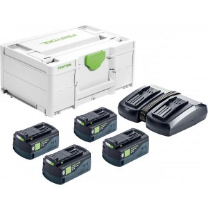 Tarvikesarja Festool SYS 18V 4x5,2/TCL 6 DUO; 18 V; 4x5,2 Ah akku