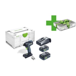 Akkukäyttöinen iskuruuvinväännin Festool TID 18 HPC 4.0 I-Plus Organizer Edition; 18 V; 2x4,0 Ah akku