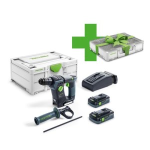 Akkuporavasara Festool BHC 18 HPC 4,0 I-Plus Organizer Edition; 1,8 J; SDS-plus; 18 V; 2x4,0 Ah akku