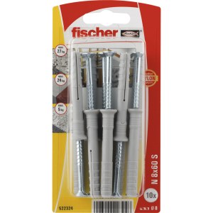 Nailonitappi ruuvilla Fischer S K NV; 8x60 mm; 10 kpl.