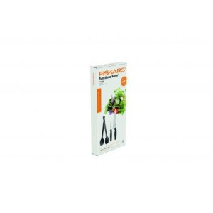 Salaattivälineet kiiltäväpintaisesta teräksestä  Fiskars Functional Form; 3 kpl.