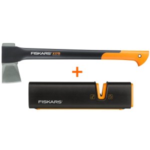 Setti Fiskars kirvis X17 + teroitin Xsharp
