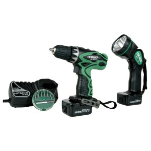 Pora/ruuvinväännin Hitachi DS12DVF3-RA; 12 V; 2x1,5 Ah akku + Taskulamppu