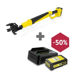 Oksaleikkuri Karcher TLO 18-32; 18 V (ilman akkua ja laturia) + Karcher Power 18 V; 2,5 Ah + Nopea laturin virta Power