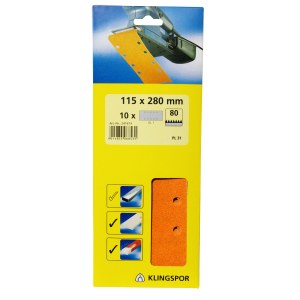Hiomapaperi tasohiomakoneeseen Klingspor; PL 31 B; GL 1; 115x280 mm; K40; 10 kpl.