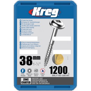 Puuruuvi Kreg SML-F150; Maxi-Loc; 1,50''; 38 mm; 1200 kpl; hieno lanka
