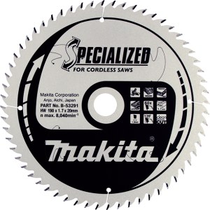 Katkaisuterä puulle Makita; 190x1,7x20,0 mm; Z60; 20°