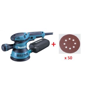 Epäkeskohiomakone Makita BO5041+ 50 kpl. hiomapaperit