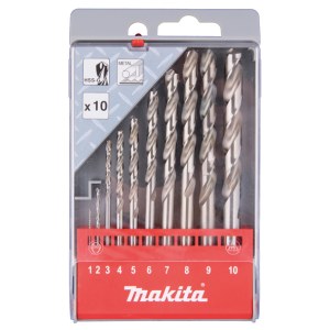 Metalliporanteräsarja Makita HSS-G; 1-10 mm; 10 kpl.
