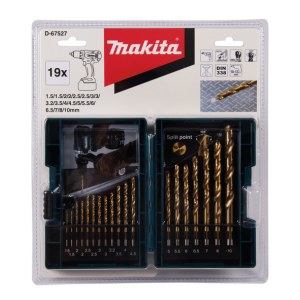 Metalliporanteräsarja Makita D-67527; 1,5-10 mm; 19 kpl.