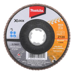 Lamellihiomalaikka  Makita D-76037; X-Lock; 125 mm; K120