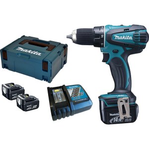 Pora/ruuvinväännin Makita DDF446RMJ; 14,4 V; 2x4,0 Ah akku