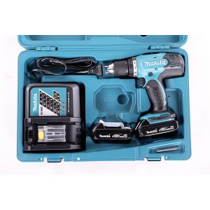 Pora/ruuvinväännin Makita DDF453RYE; 18 V; 2x1,5 Ah akku