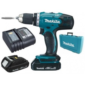 Pora/ruuvinväännin Makita DDF453SYE; 18 V; 2x1,5 Ah akku