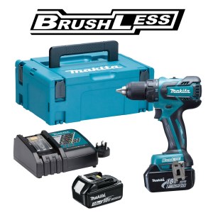 Pora/ruuvinväännin Makita DDF459RFJ; 18 V; 2x3,0 Ah akku