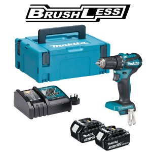 Pora/ruuvinväännin Makita DDF483RFJ; 18 V; 2x3,0 Ah akku