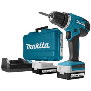 Pora/ruuvinväännin Makita DF347DWE; 14,4 V; 2x1,5 Ah akku;(G-sarja)