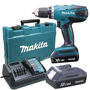 Pora/ruuvinväännin Makita DF457DWE; 18 V; 2x1,3 Ah Akku (G-sarja)