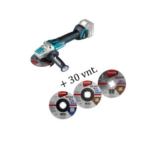 Kulmahiomakone Makita DGA521ZX1+; 18 V (ilman akkua ja laturia) + Lisävarusteet
