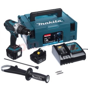 Iskupora / ruuvinväännin Makita DHP448RFJ; 14,4 V; 2x3,0 Ah akku