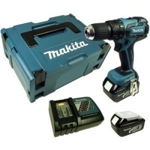 Iskupora / ruuvinväännin Makita DHP459RFJ; 18 V; 2x3,0 Ah akku