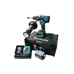 Iskupora / ruuvinväännin Makita DHP481SP1L; 18 V; 2x4,0 Ah akku