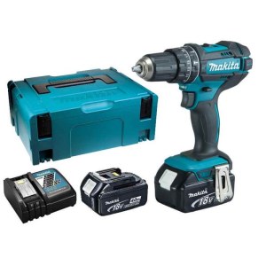 Iskupora / ruuvinväännin Makita DHP482RMJ; 18 V; 2x4,0 Ah akku