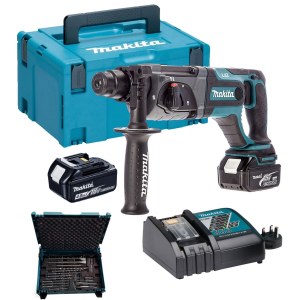 Poravasara Makita DHR241RMJ; 2 J; SDS-plus; 18 V; 2x4,0 Ah; Akku + 17 lisätarviketta B-52059