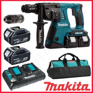 Akkuporavasara Makita DHR264PT4; 3,0 J; SDS-plus; 36 V; 4x5,0 Ah akku