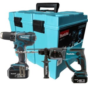Työkalusarja Makita DK1854X (BDF456 + BHR202); 18 V; 2x3,0 Ah akku