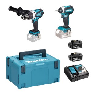 Työkalusarja Makita DLX2100TJ (DHP458Z + DTD153Z); 18 V; 2x5,0 Ah akku