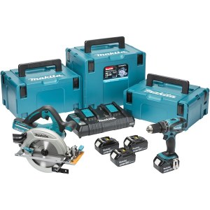 Työkalusarja Makita DLX2103PMJ (DHS710 + DDF453); 18 V; 4x4,0 Ah akku