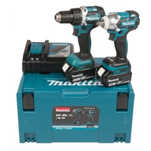 Työkalusarja Makita DLX2184TJ (Makita DDF484Z + DTW285Z); 18 V; 2x5,0 Ah akku
