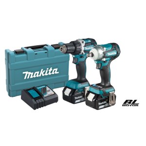 Työkalusarja Makita DLX2410G (DDF484 + DTW300); 18 V; 2x6,0 Ah akku