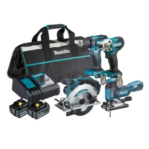 Työkalusarja Makita DLX4163TX1 (DDF485 + DTD156 + DSS610 + DJV181); 18 V; 2x5,0 Ah akku